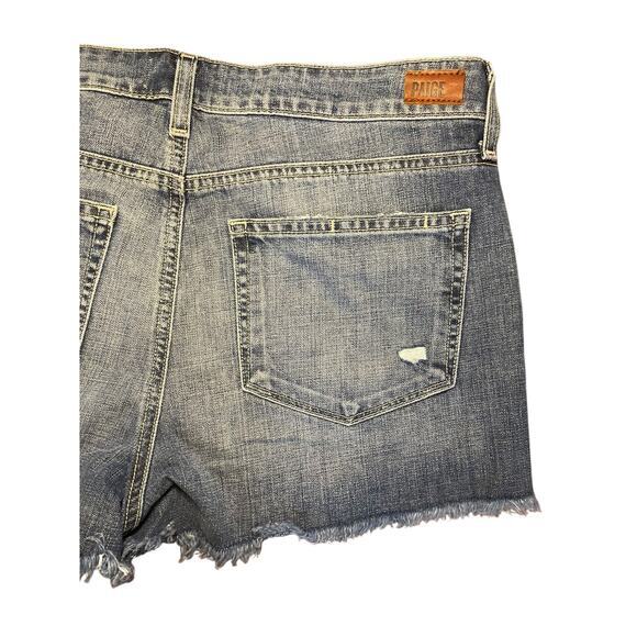 Paige Women 30 Denim Shorts Daryn Short Raw Hem Distressed Light Blue - Picture 10 of 10